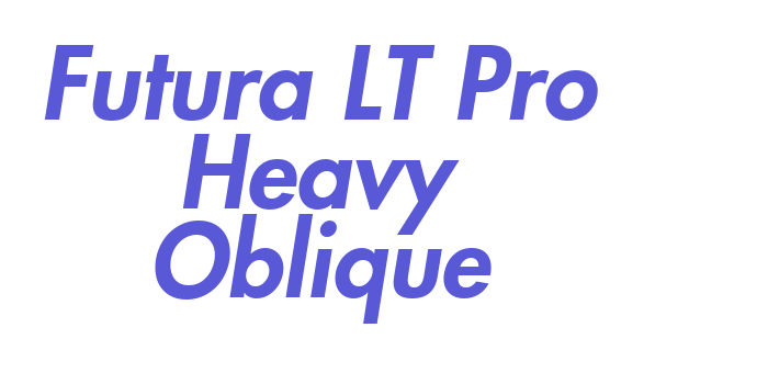 Futura LT Pro Heavy Oblique Font Download