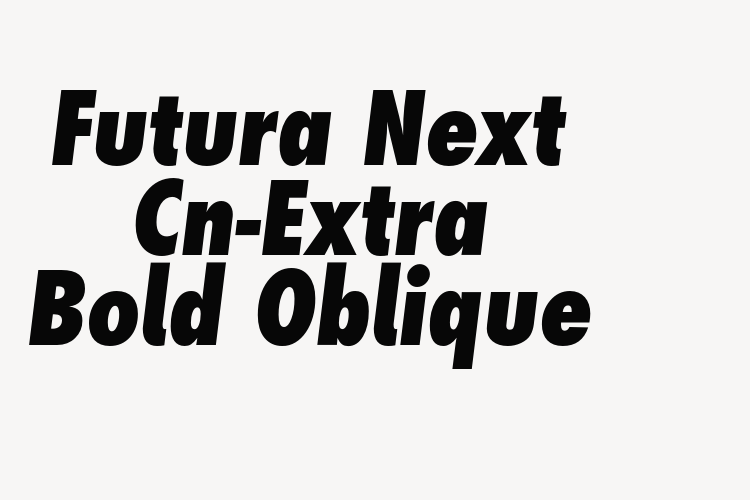 Futura Next Cn-Extra Bold Oblique font download