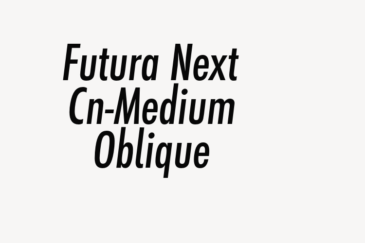 Futura Next Cn-Medium Oblique font download