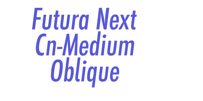 Futura Next Cn-Medium Oblique Font