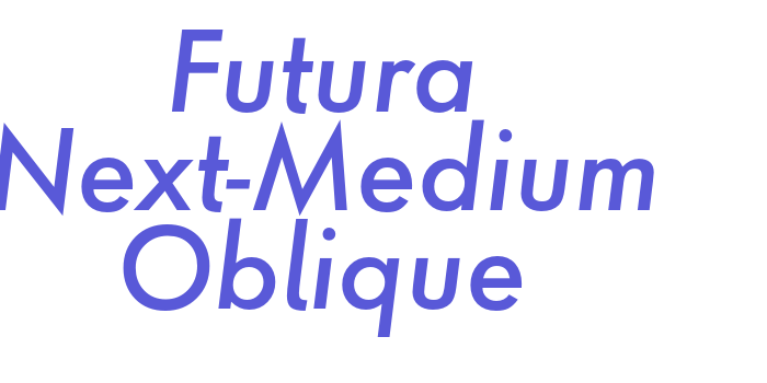 Futura Next-Medium Oblique Font