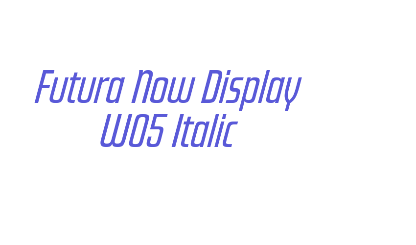 Futura Now Display W05 Italic Font Download