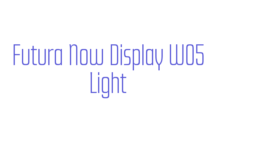 Futura Now Display W05 Light Font Download