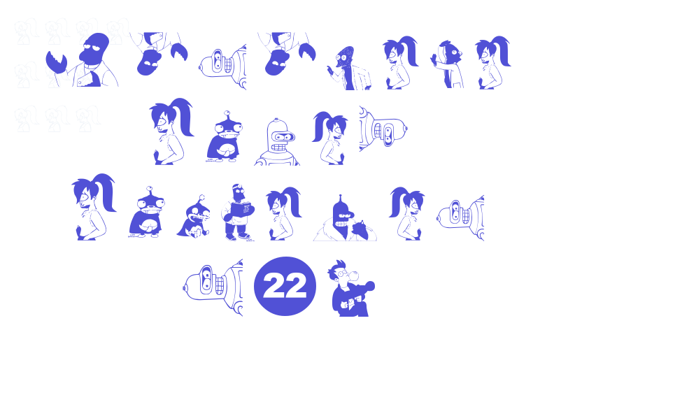 Futurama Alien Alphabet Two-font-download