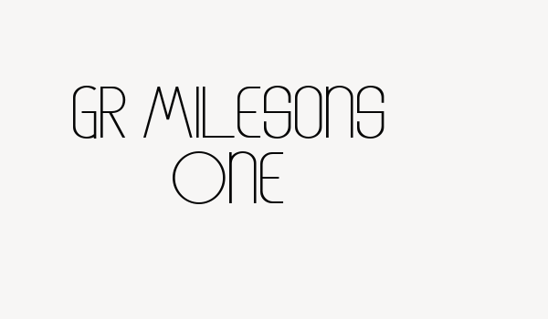 GR Milesons One Font