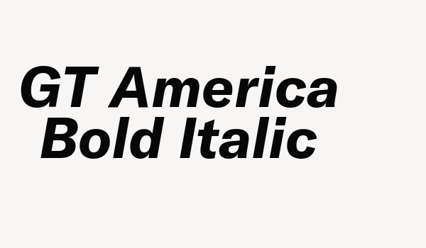 GT America Bold Italic Font