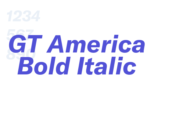 GT America Bold Italic