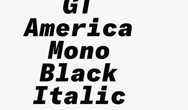 GT America Mono Black Italic Font