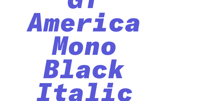 GT America Mono Black Italic Font Download