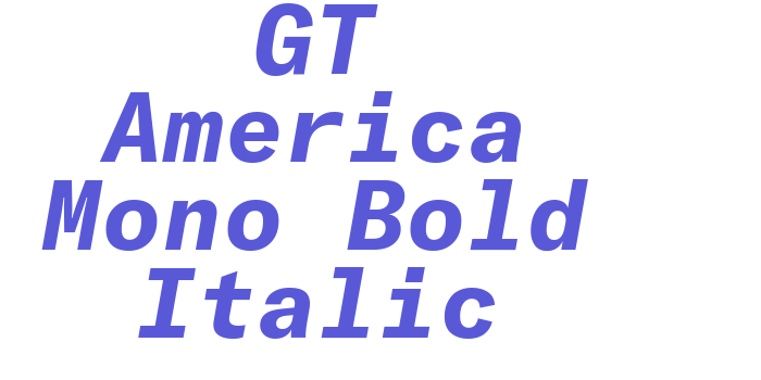 GT America Mono Bold Italic Font Download