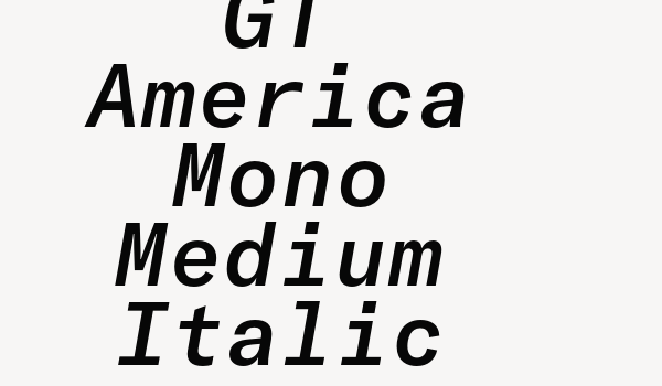 GT America Mono Medium Italic Font