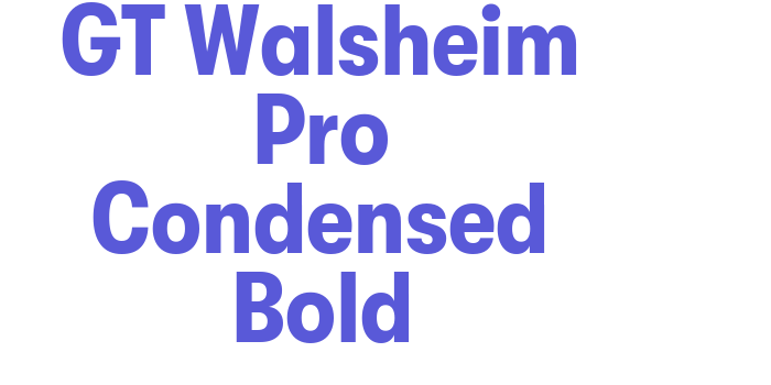 GT Walsheim Pro Condensed Bold Font Download