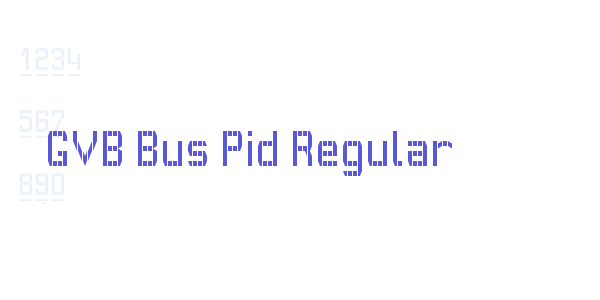 GVB Bus Pid Regular font free