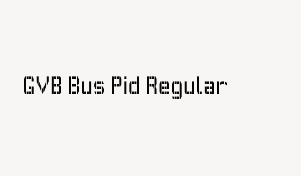 GVB Bus Pid Regular Font