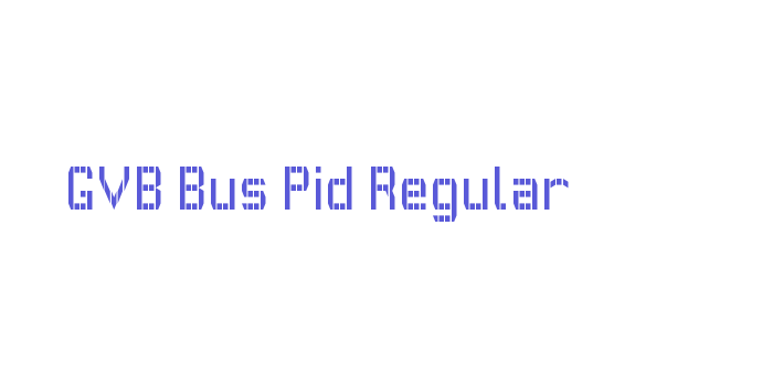 GVB Bus Pid Regular Font Download