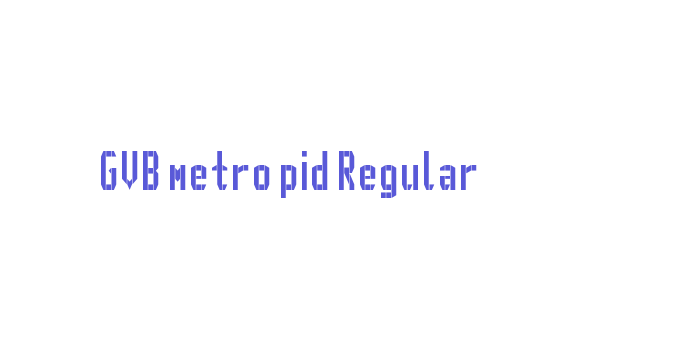 GVB metro pid Regular Font Download