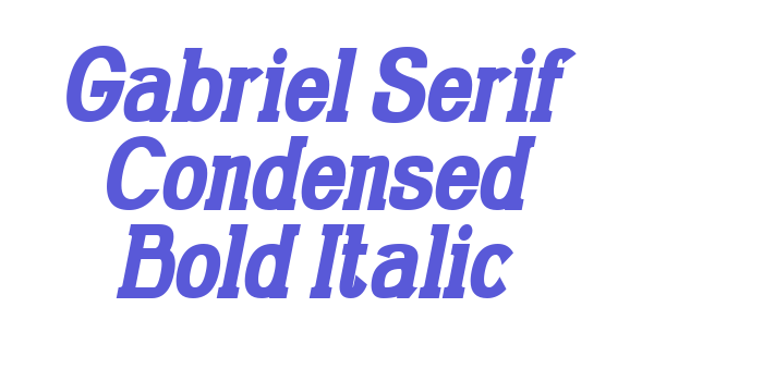 Gabriel Serif Condensed Bold Italic Font Download