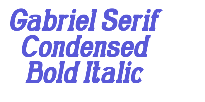 Gabriel Serif Condensed Bold Italic Font