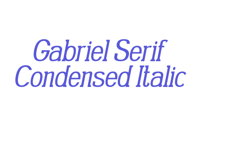 Gabriel Serif Condensed Italic Font Download