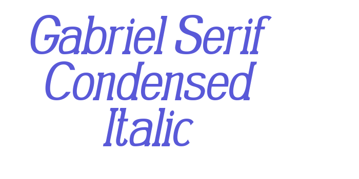 Gabriel Serif Condensed Italic Font