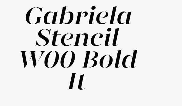 Gabriela Stencil W00 Bold It Font