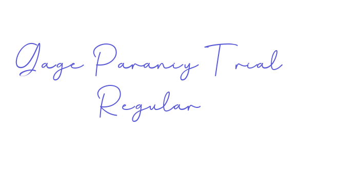 Gage Paraniy Trial Regular Font Download