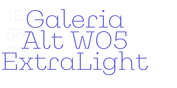 Galeria Alt W05 ExtraLight font free