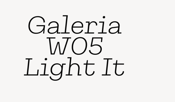 Galeria W05 Light It Font