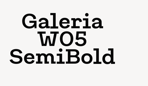 Galeria W05 SemiBold Font