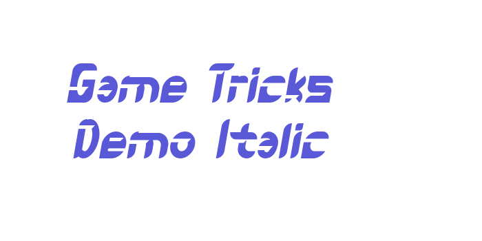 Game Tricks Demo Italic Font Download