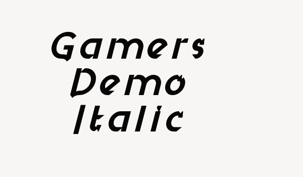 Gamers Demo Italic Font