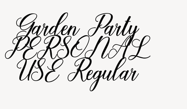 Garden Party PERSONAL USE Regular Font