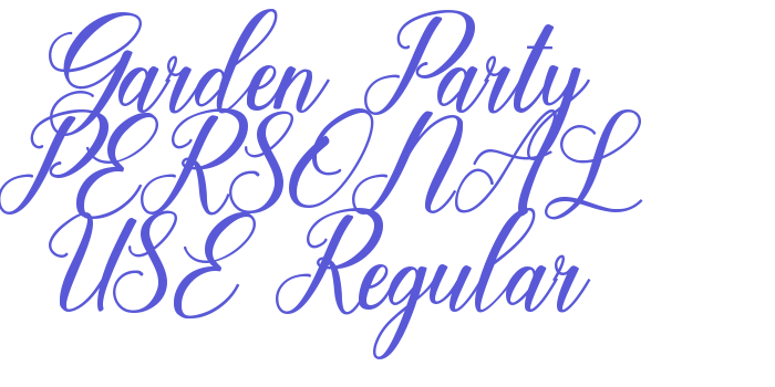 Garden Party PERSONAL USE Regular Font