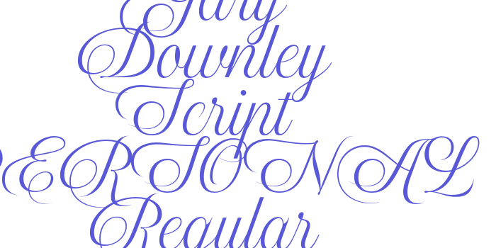 Gary Downley Script PERSONAL Regular Font Download