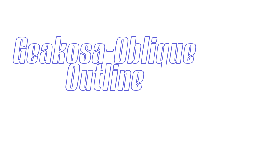 Geakosa-Oblique Outline Font Download