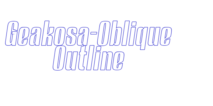 Geakosa-Oblique Outline Font Download