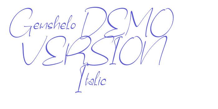 Gemshelo DEMO VERSION Italic Font