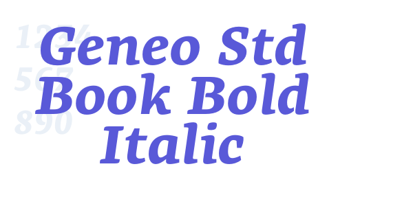 Geneo Std Book Bold Italic font free