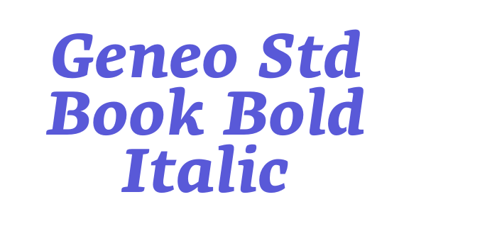 Geneo Std Book Bold Italic Font Download