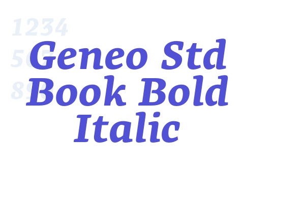 Geneo Std Book Bold Italic