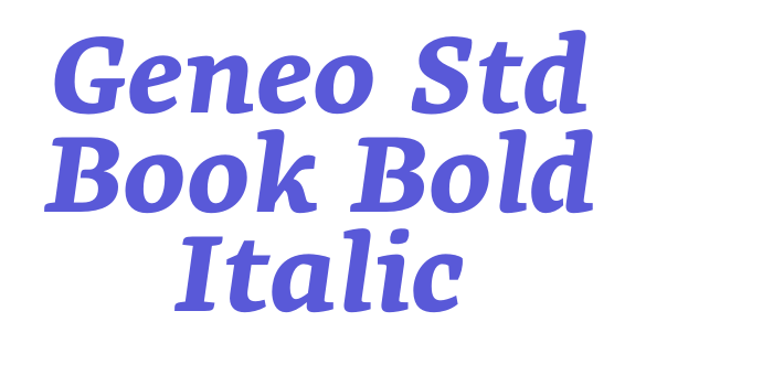 Geneo Std Book Bold Italic Font