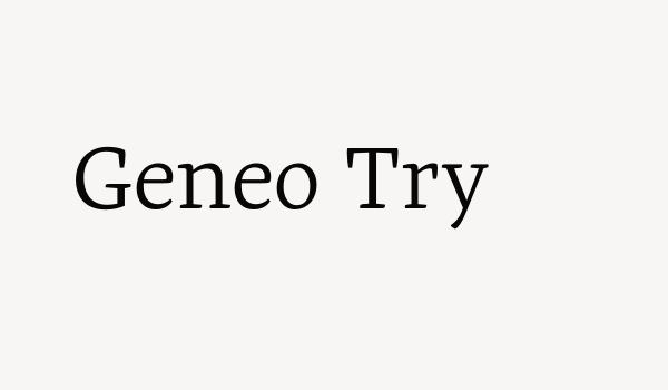 Geneo Try Font