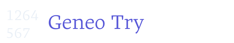 Geneo Try-related font