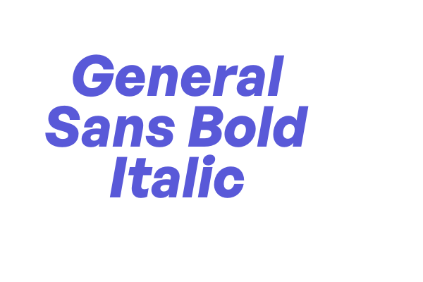 General Sans Bold Italic Font