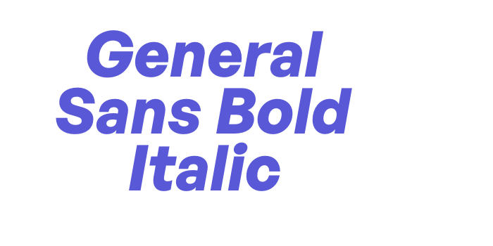 General Sans Bold Italic Font Download