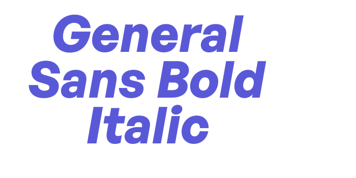 General Sans Bold Italic Font