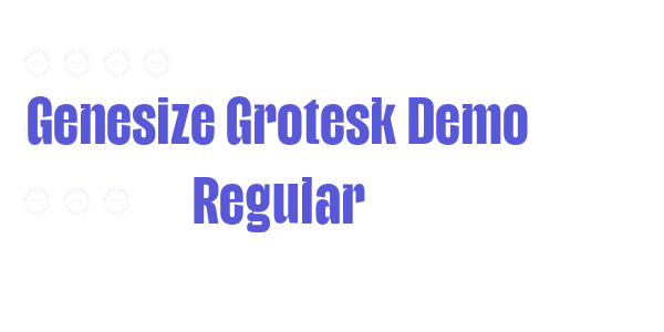 Genesize Grotesk Demo Regular font free