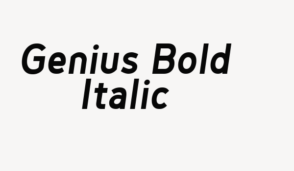 Genius Bold Italic Font