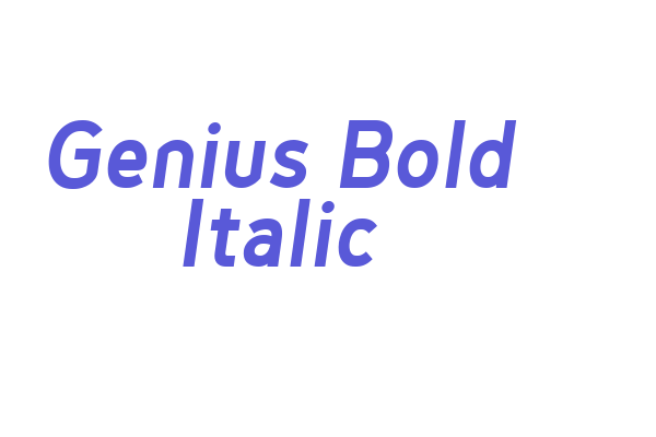 Genius Bold Italic Font