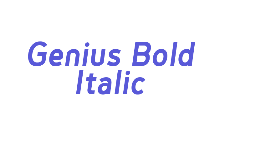 Genius Bold Italic Font